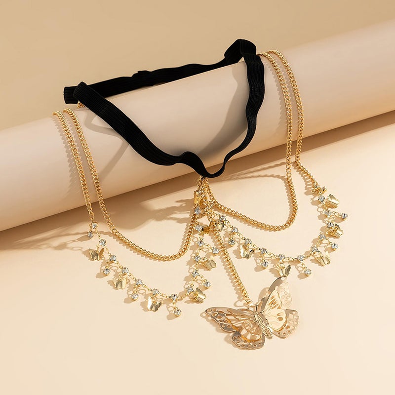 HANNEA® Adjustable Thigh Chain for Women Crystal Leg Chain Jewelry Rhinestone Butterfly Leg Bracelets Elastic Tassel Bikini Beach Accessories Jewelry, One Size - Image 5