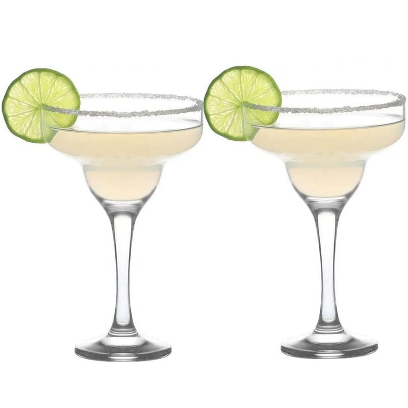 DOMINGO HUB Margarita Glass Wine Glass 225 ML Set of 2 Brandy Glass for Cocktails Water Wine Juice Dessert and Everyday Use Crystal Clear Classic GlassesPremium Hand Blown Cocktail - Image 1