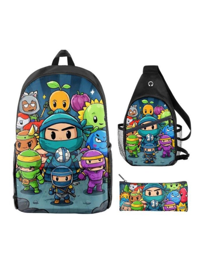 Universal cartoon new three-piece schoolbag - 315 - Image 1