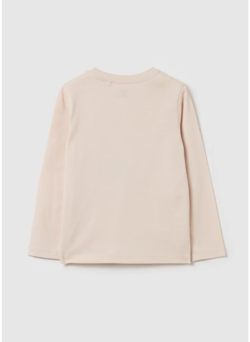 Ovs T-shirt with glitter print and long sleeves