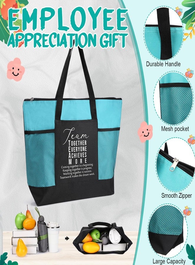 Locmeo 20 Pcs Team Employee Appreciation Tote Bags Gifts with Mesh Pocket Zipper for Women Coworkers Office(Colorful) - Image 4