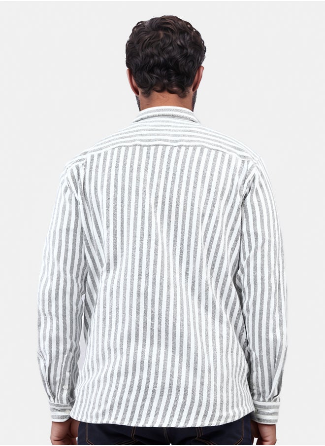 RAVIN Long Sleeve Stripes Shirt with Front Pocket  - Image 5