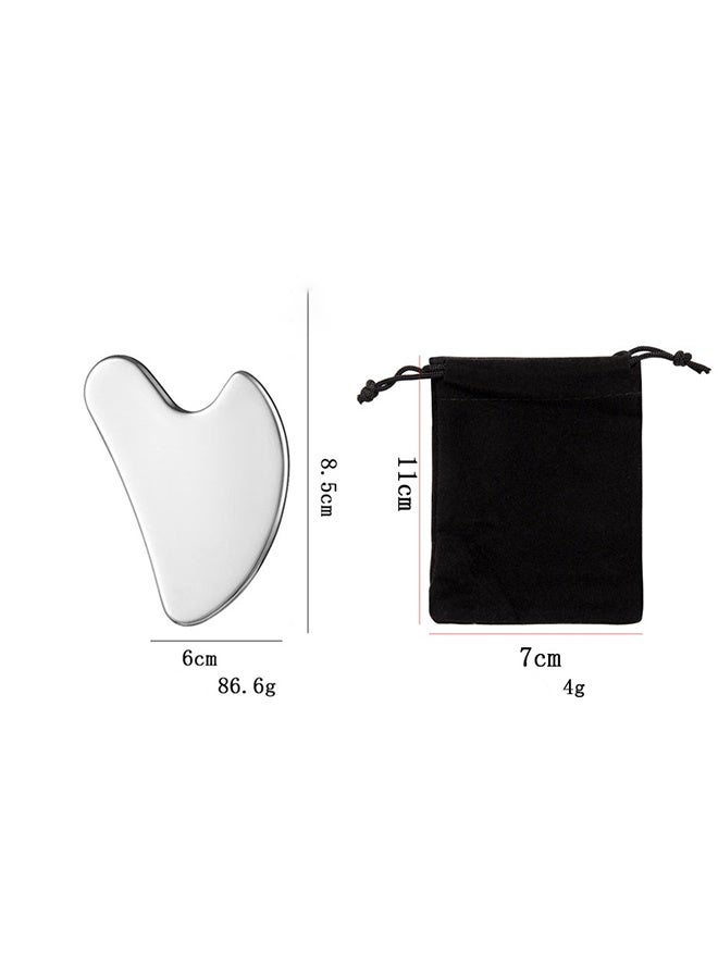 Gua Sha Facial Tool, Stainless Steel GuaSha Face Lift Massage Beauty Metal Skin Care Board Scraping Self Skincare Massager Lift Anti-Aging & Wrinkles  Exerciser Tools - Image 3