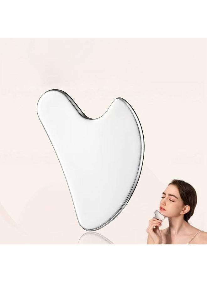 Gua Sha Facial Tool, Stainless Steel GuaSha Face Lift Massage Beauty Metal Skin Care Board Scraping Self Skincare Massager Lift Anti-Aging & Wrinkles  Exerciser Tools - Image 5