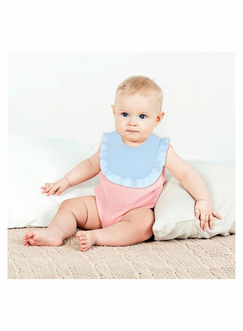 6 Pack Muslin Baby Bibs Multi-color 4 Layer Organic Cotton Super Soft Absorbent for Boys Girls Newborn 0-2 Years Old - Image 2