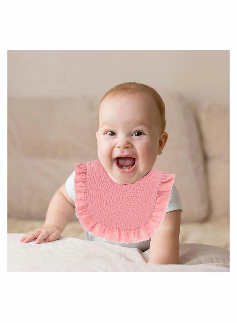 6 Pack Muslin Baby Bibs Multi-color 4 Layer Organic Cotton Super Soft Absorbent for Boys Girls Newborn 0-2 Years Old - Image 3