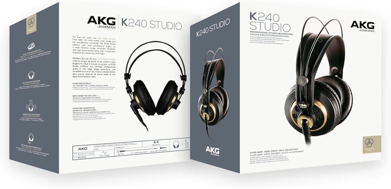 AKG Pro Audio K240 STUDIO Over-Ear, Semi-Open, Professional Studio Headphones (Renewed) - Image 3