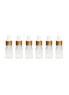 SYBL 6Pcs Empty Refillable Clear Glass Essential Oil Dropper Bottles Sample Container Makeup Cosmetic Jars With Glass Eye Dropper and White Rubber Caps(15ml) 