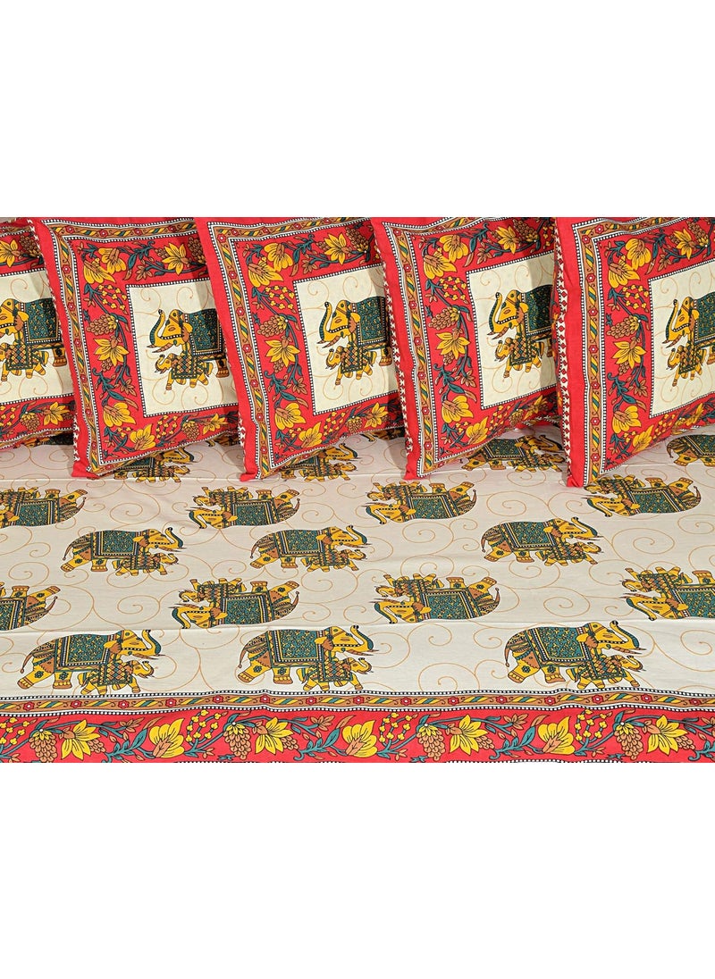 SkyKross - Everyday A New Thing SkyKross Everyday A New Thing Special Animal Printed Pure Soft Cotton Diwan Cover Set 8 Pcs Set 5 Cushion Cover2 Bolster Cover1 Bedsheet  - Image 4