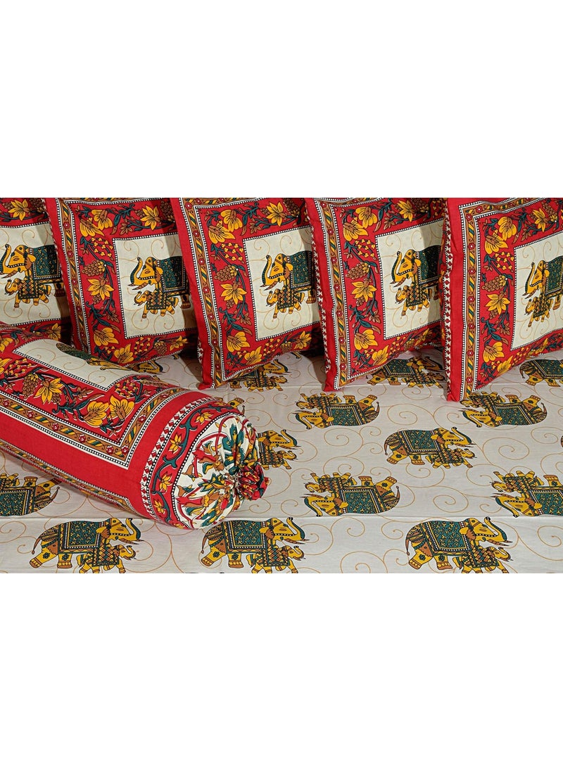 SkyKross - Everyday A New Thing SkyKross Everyday A New Thing Special Animal Printed Pure Soft Cotton Diwan Cover Set 8 Pcs Set 5 Cushion Cover2 Bolster Cover1 Bedsheet  - Image 3