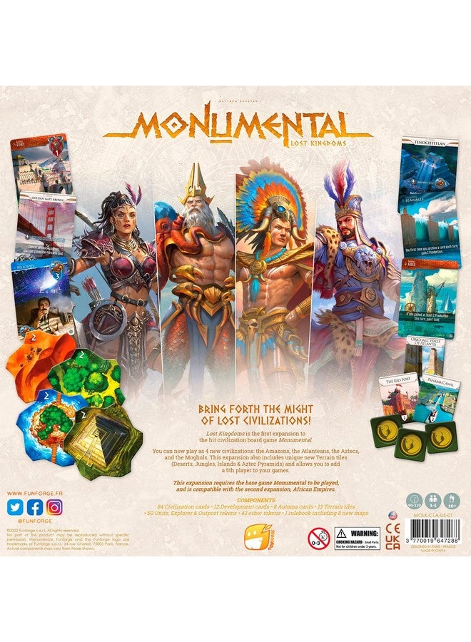 Funforge Monumental Lost Kingdoms Expansion - Civilization & Deckbuilding Board Game, Adds a 5th Player, Ages 10+, 1-5 Players, 90-120 Min - Image 2