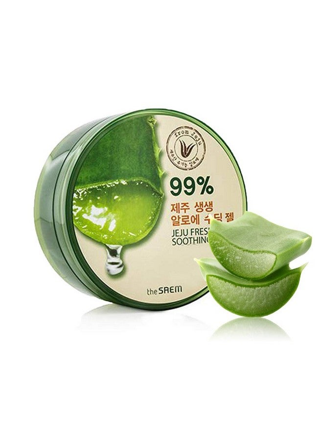 THESAEM [The Saem] Jeju Fresh Aloe Soothing Gel 10.1 Fl.Oz. (300Ml) 99% Aloe Vera Hydrates & Dry Itchy & Damaged Skin  - Image 1