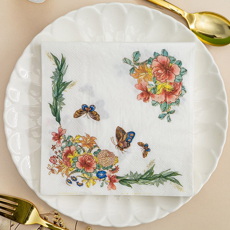 Color Printing Napkins Flowers And Plants Facial Tissue Party Tissue Sale - Image 1