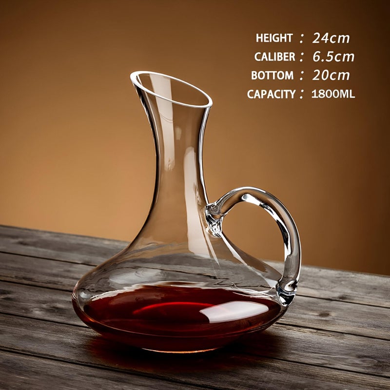 Decanter - Premium crystal glass red wine decanter with a comfortable handle, 60.8 fluid ounces capacity, high-end wine aerator with an elegant spout and air-enhancing design for richer aroma. - Image 4