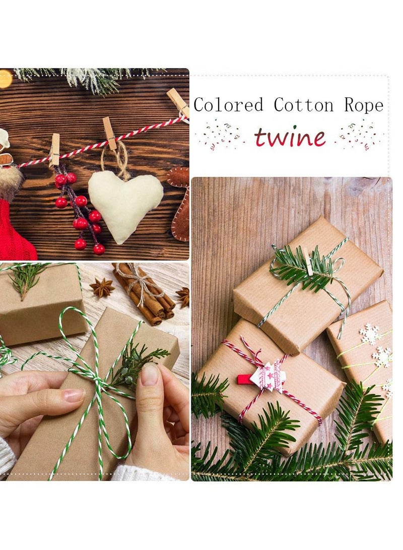 SYOSI 2 Rolls Colored Cotton Rope 200m 2MM Solid Wrapping Twine Durable Butchers String for Gift Meat Crafts Garden Wedding Decoration Packaging Thread - Image 3