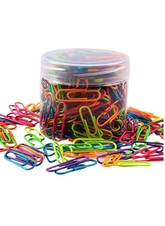 Paper Clips Colorful, 200PCS  Office Paper Clamp  Paper Clips Great for Office School Document Organizing, Multicolored  （1.1 inch） - Image 1