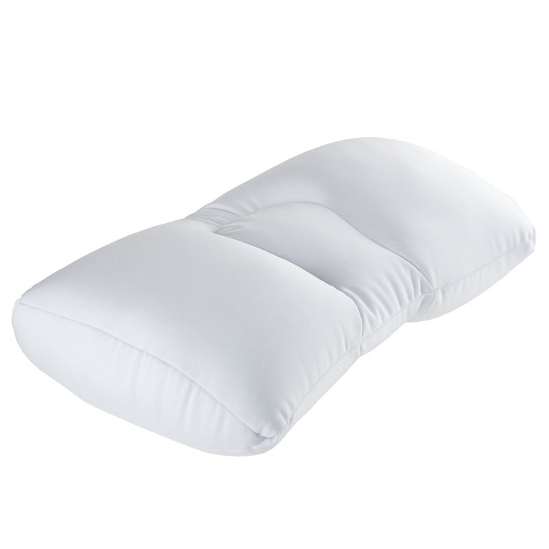 Remedy Microbead Pillow - Moldable and Temperature Regulating Cushion Ergonomic Pillow - Supports Head, Neck and Shoulders for Restful Sleep and Travel - (White) - Image 1