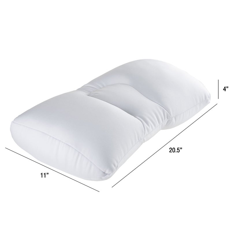Remedy Microbead Pillow - Moldable and Temperature Regulating Cushion Ergonomic Pillow - Supports Head, Neck and Shoulders for Restful Sleep and Travel - (White) - Image 3