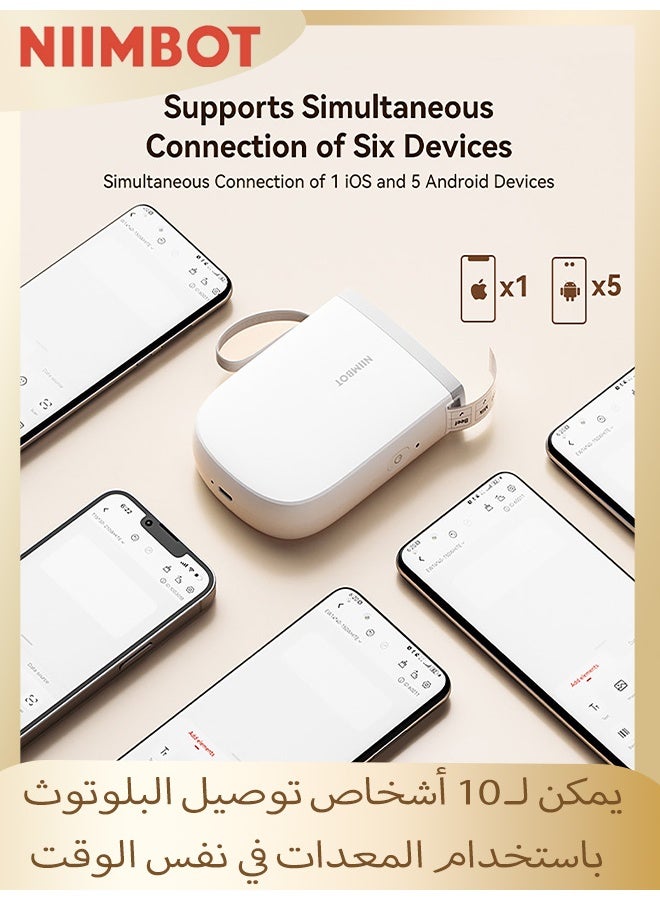 NIIMBOT D11_h label printer, a 300DPI high-definition label printer, is very suitable for note taking, photo taking, learning graphics, and memo makers,(white) - Image 2