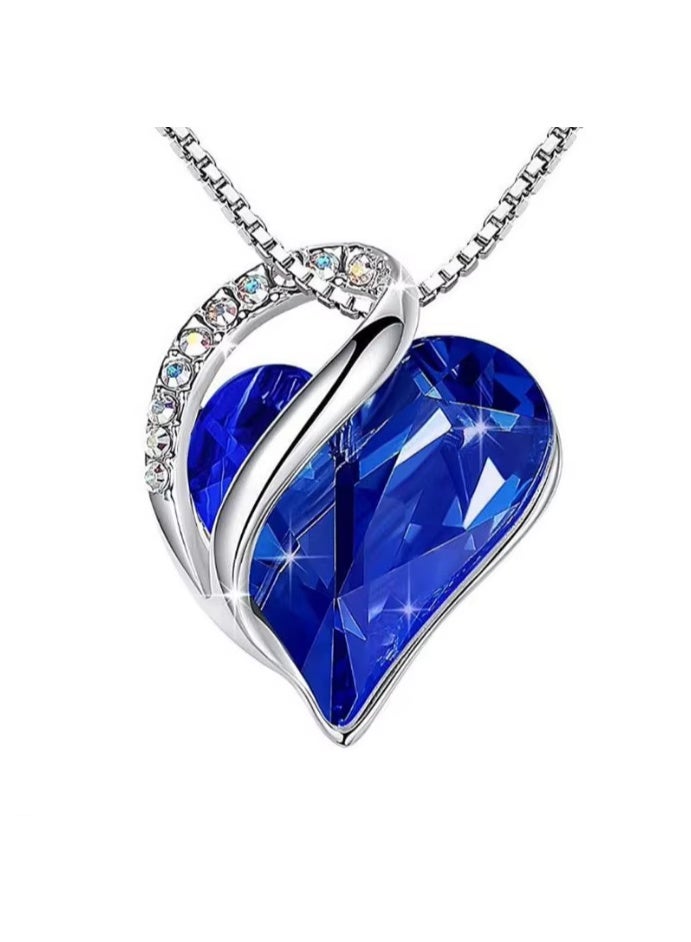 Infinity Love Heart Pendant Necklace with Birthstone Crystals Jewelry Gifts Necklace for Women - Image 5