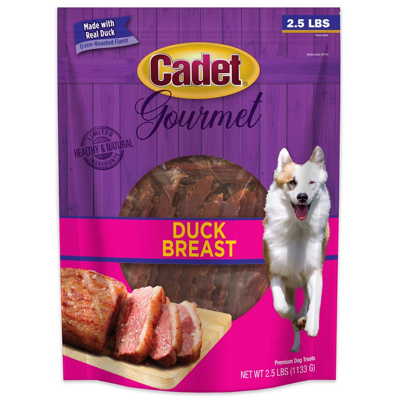 Cadet Gourmet Duck Breast Jerky Dog Treats, Healthy, Long-Lasting High-Protein Training Treats for Small & Large Dogs, 40 oz. - Image 1