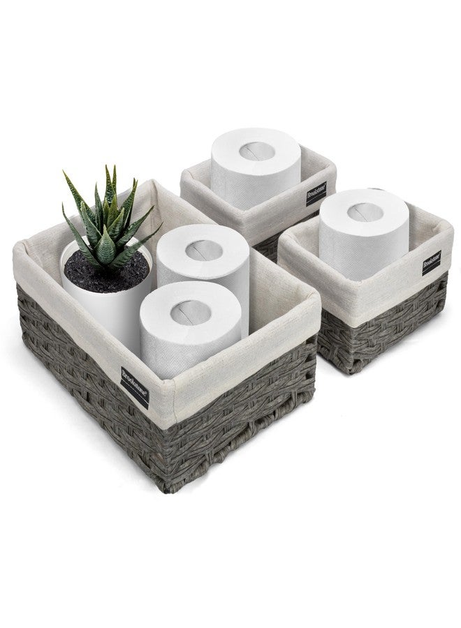 Brookstone Wicker Shelf Storage Basket Decorative Shelf Bin, bathroom organizers and storage, Boho Living Room Decor, Spring Storage 2026-3 Piece Set - Image 3