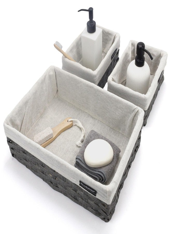 Brookstone Wicker Shelf Storage Basket Decorative Shelf Bin, bathroom organizers and storage, Boho Living Room Decor, Spring Storage 2026-3 Piece Set - Image 4
