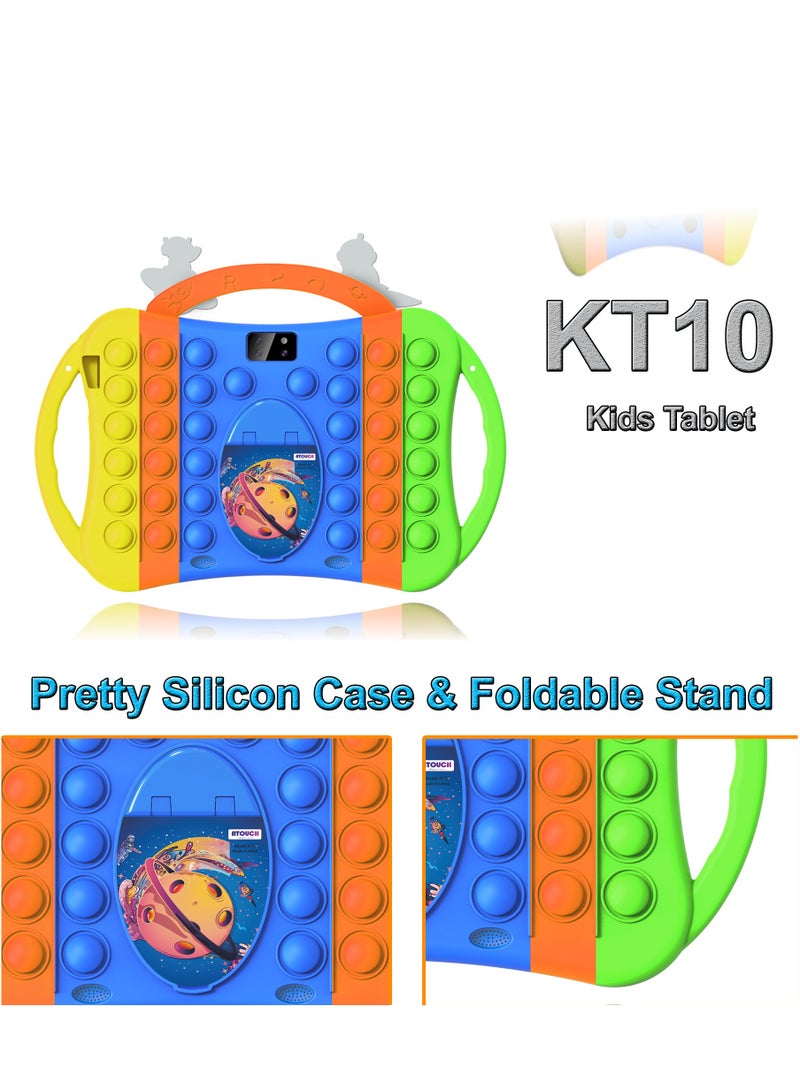 ATOUCH Early Education Smart Android Kids Tablet 10.1 Inch Display WiFi And Dual Sim Supported Tablet Protective With Silicon Case/ Learning And Playing Toys - Image 3
