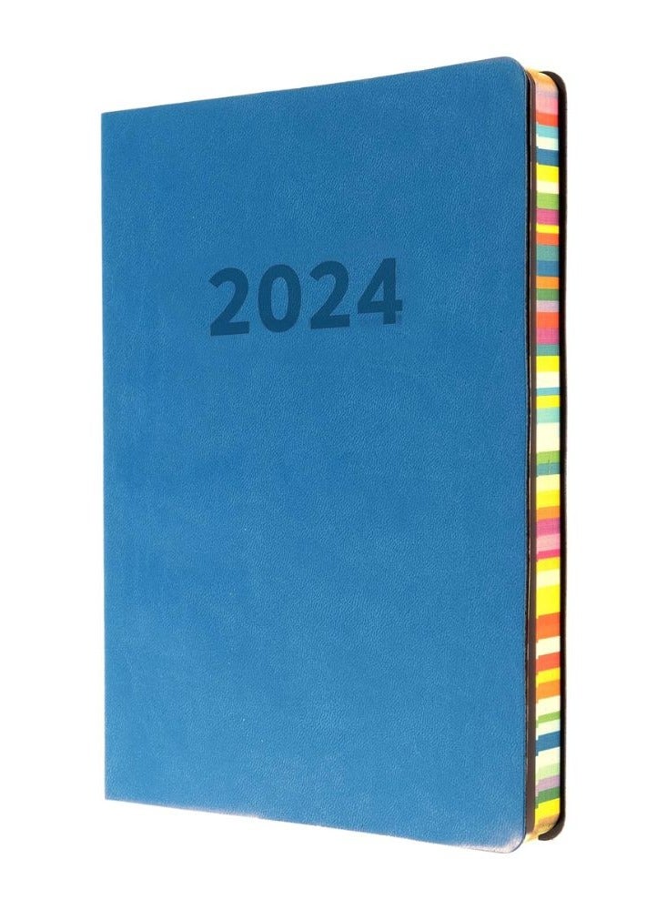 Collins Collins Edge Rainbow 2024 Diary A5 Week to View Planner - Lifestyle Planner and Organiser for Office, Work, Personal and Home - January to December 2024 Diary - Weekly - Light Blue - ED153.U57-24  - Image 1