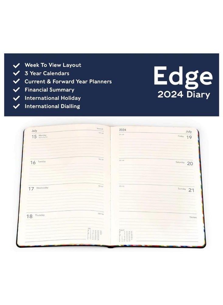 Collins Collins Edge Rainbow 2024 Diary A5 Week to View Planner - Lifestyle Planner and Organiser for Office, Work, Personal and Home - January to December 2024 Diary - Weekly - Light Blue - ED153.U57-24  - Image 3