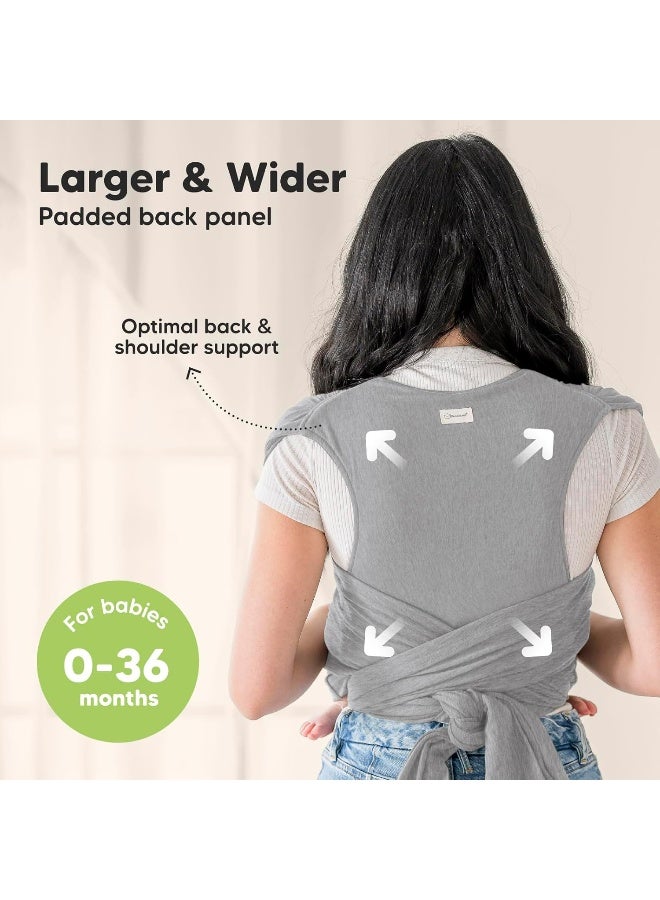 KeaBabies Baby Wrap Carrier Ring Sling - Easy to Wear, Adjustable D-Lite Baby Carrier Newborn to Toddler, Infant Carrying Shirt, Hands Free Bonding, Breathable Fabric Wearing Wrap (Classic Gray) - Image 2