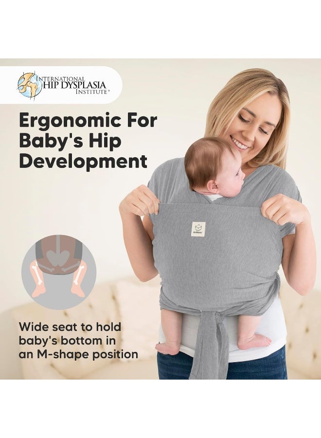 KeaBabies Baby Wrap Carrier Ring Sling - Easy to Wear, Adjustable D-Lite Baby Carrier Newborn to Toddler, Infant Carrying Shirt, Hands Free Bonding, Breathable Fabric Wearing Wrap (Classic Gray) - Image 5