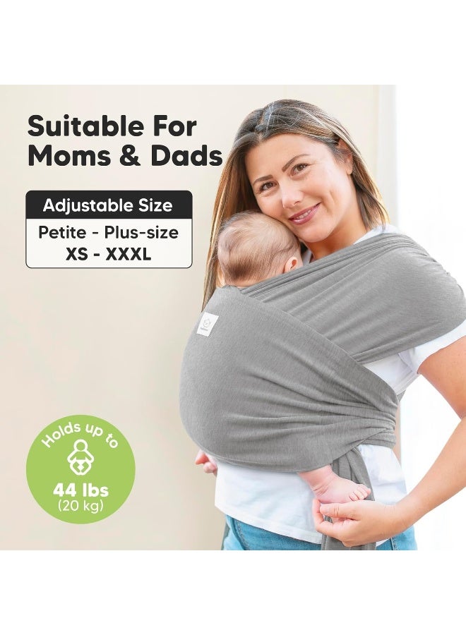 KeaBabies Baby Wrap Carrier Ring Sling - Easy to Wear, Adjustable D-Lite Baby Carrier Newborn to Toddler, Infant Carrying Shirt, Hands Free Bonding, Breathable Fabric Wearing Wrap (Classic Gray) - Image 4