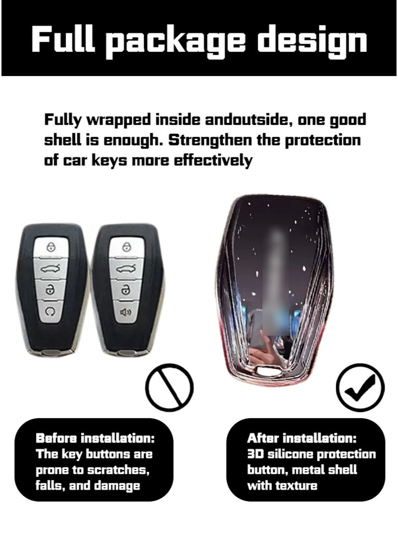 Suitable for Geely automobile key protector, which perfectly wraps and protects automobile keys. It is wear-resistant, simple, elegant, fashionable and beautiful. - Image 3