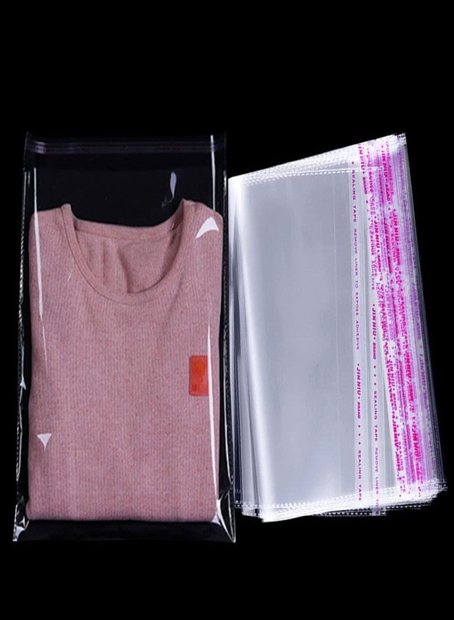 Keoferlo 100 Pcs Self Sealing Cellophane Bags 12 x 16-inch Clear Poly Large Cellophane Packing Tshirt Plastic Bags for Clothes Wrapping Bed Sheets - Image 1