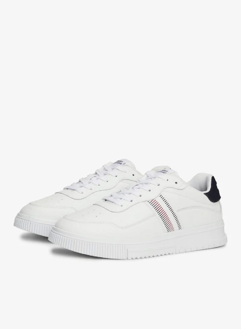 TOMMY HILFIGER Signature Tape Textured Leather Sneakers