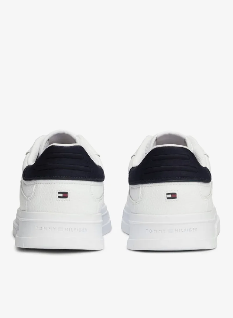 TOMMY HILFIGER Signature Tape Textured Leather Sneakers