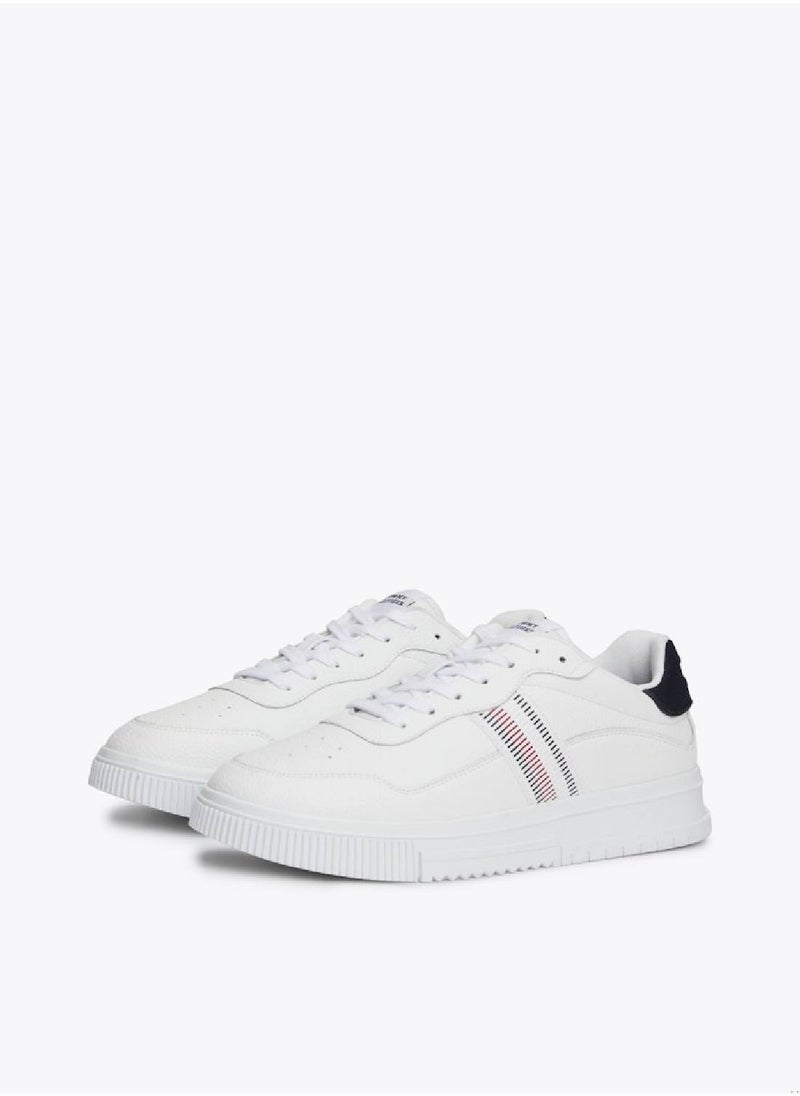 TOMMY HILFIGER Signature Tape Textured Leather Sneakers  - Image 1