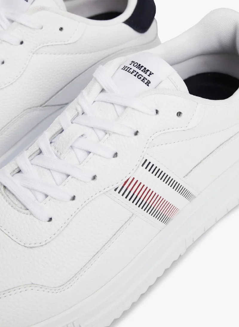 TOMMY HILFIGER Signature Tape Textured Leather Sneakers