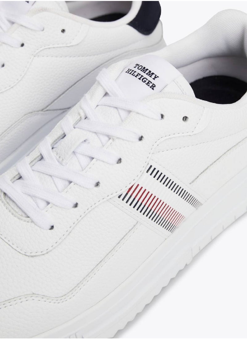 TOMMY HILFIGER Signature Tape Textured Leather Sneakers  - Image 4