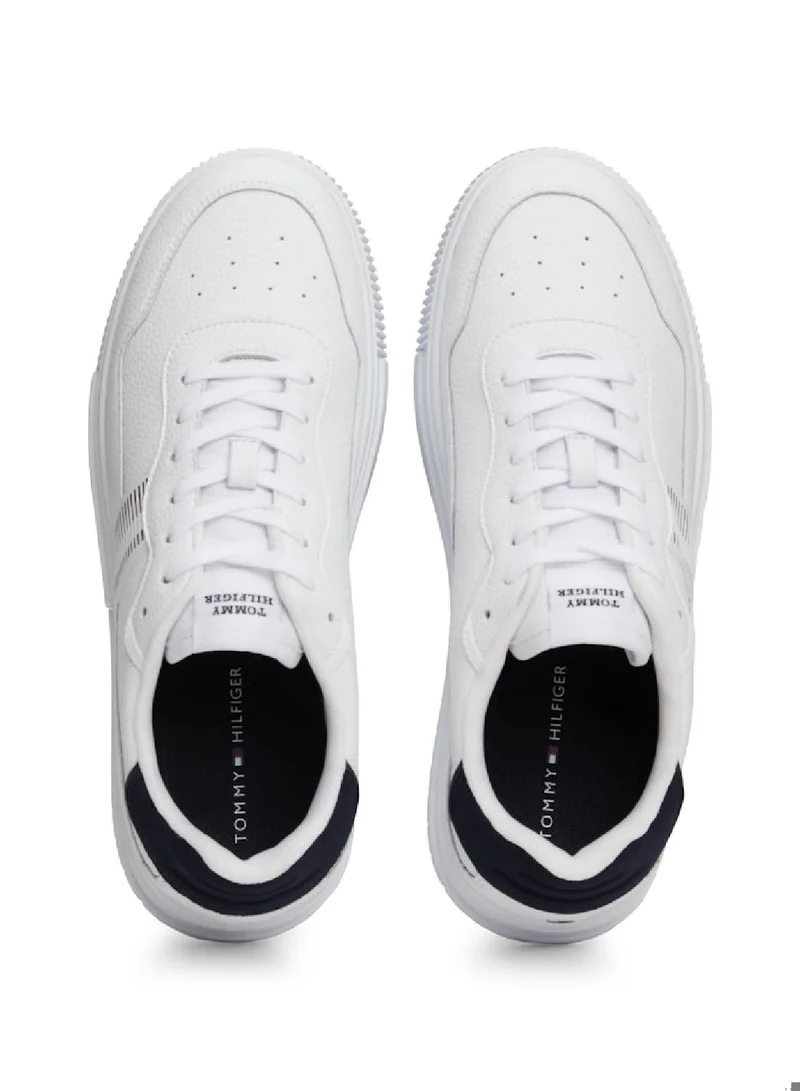 TOMMY HILFIGER Signature Tape Textured Leather Sneakers