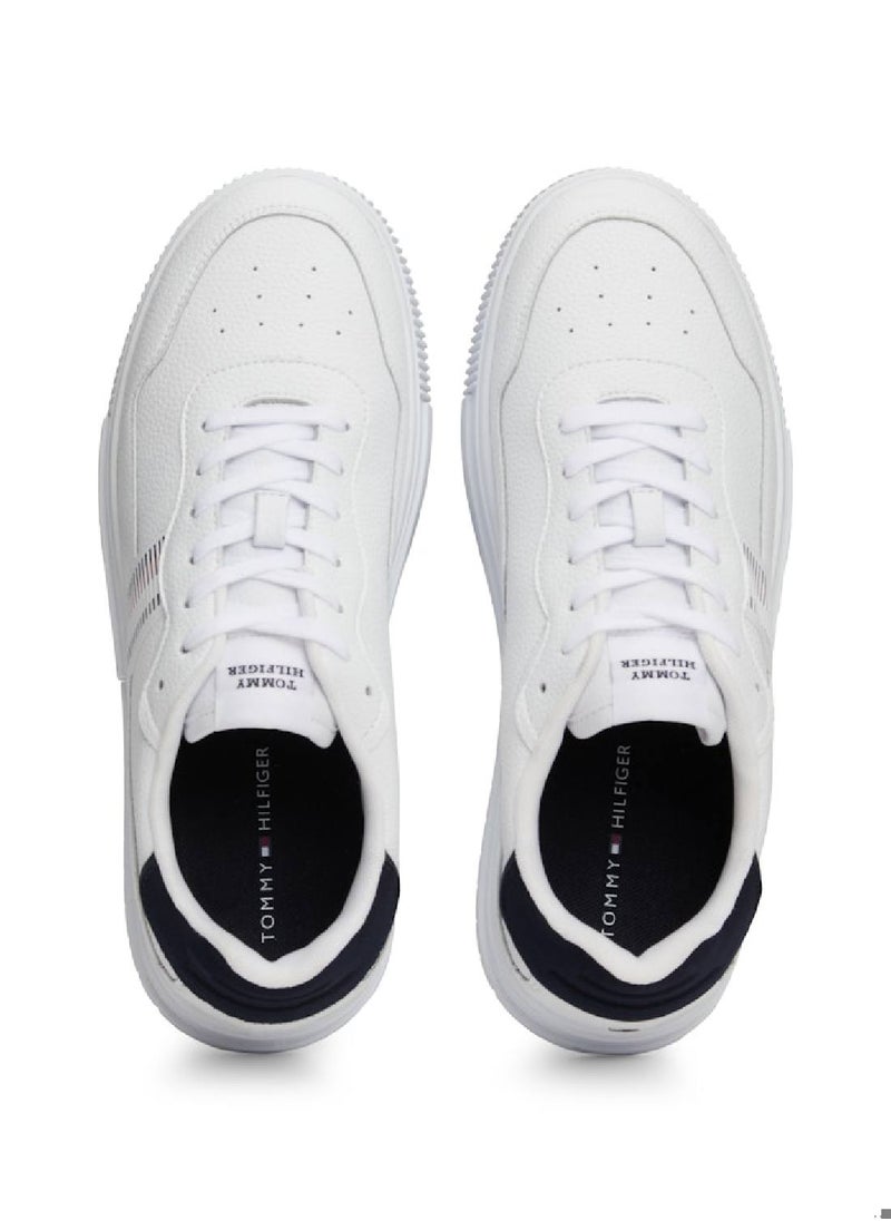 TOMMY HILFIGER Signature Tape Textured Leather Sneakers  - Image 3