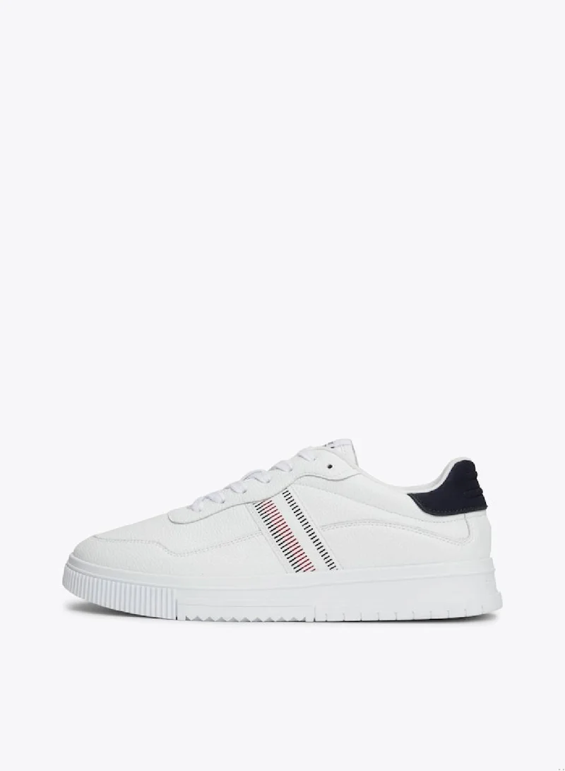 TOMMY HILFIGER Signature Tape Textured Leather Sneakers