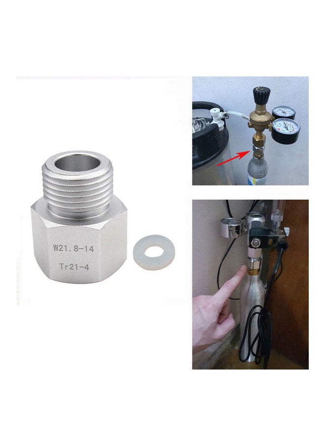 NIBEMINENT Fish Tank Regulator Co2 Adaptor Silver 8.00X3.00X5.00cm  - Image 4
