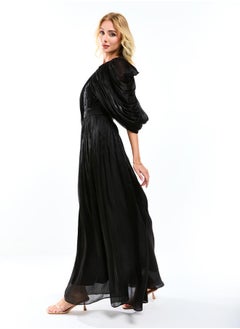 House of Moda Draped Cape Sleeve Embellished Bodice A-Line Maxi Dress by Styli  - Image 4