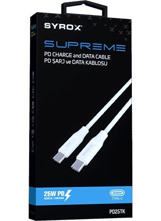 Syrox 25W Samsung Galaxy Type-C To Type-C Fast Charging Cable Both Ends Type-c New Generation S20 FE Plus Ultra 5G S21 FE Plus Ultra 5G A73 A72 A71 A53 5G A33 M51 M33  - Image 2