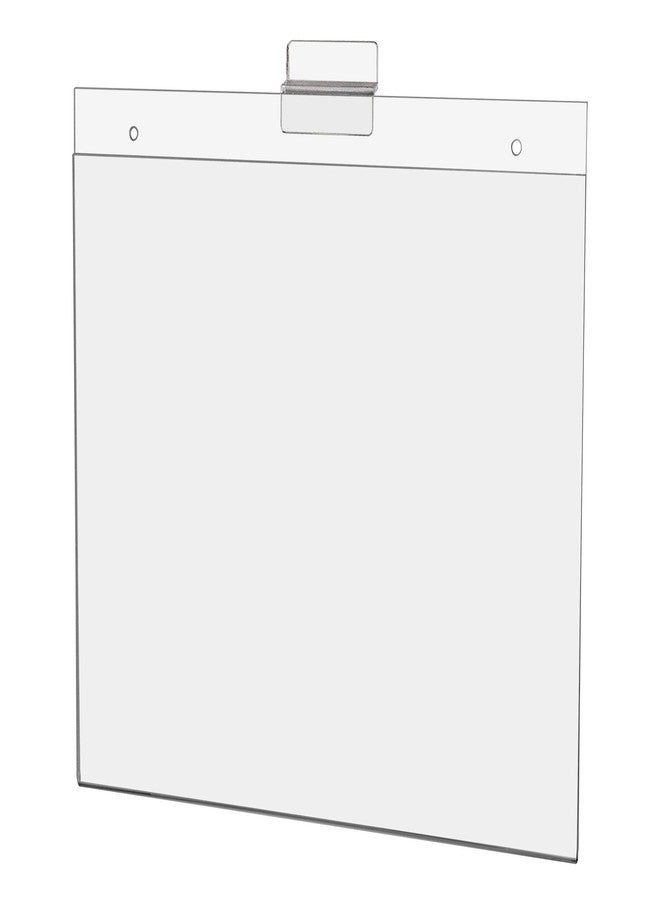 Marketing Holders 6 Pack Slatwall Mount Sign Holder for 11 x 8.5 Inch Visitor Guidelines at Theme Parks Art Galleries and Museums Clear Acrylic Landscape Literature Sleeve No Assembly Required by Marketing Holders - Image 1