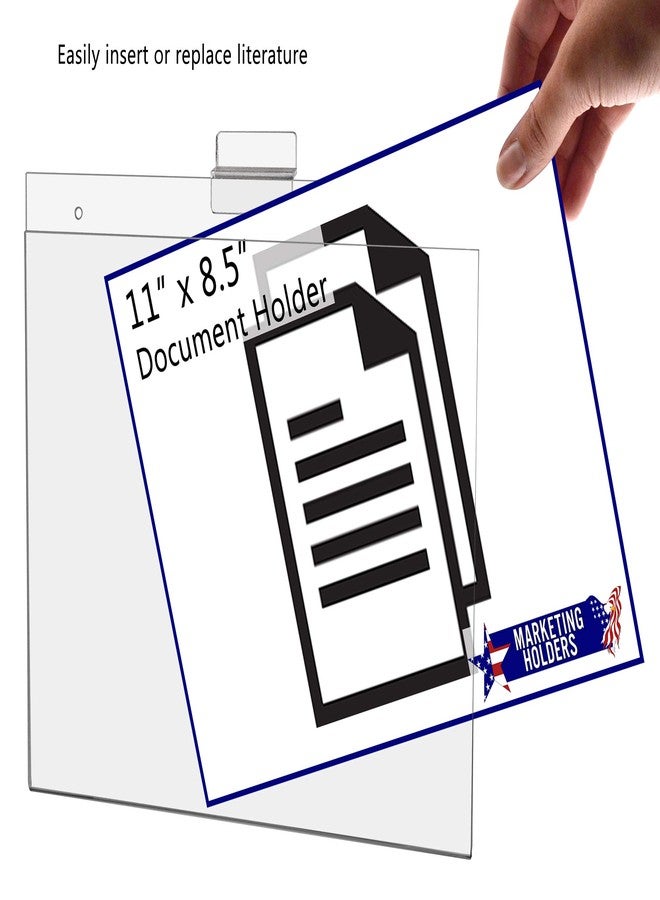 Marketing Holders 6 Pack Slatwall Mount Sign Holder for 11 x 8.5 Inch Visitor Guidelines at Theme Parks Art Galleries and Museums Clear Acrylic Landscape Literature Sleeve No Assembly Required by Marketing Holders - Image 3