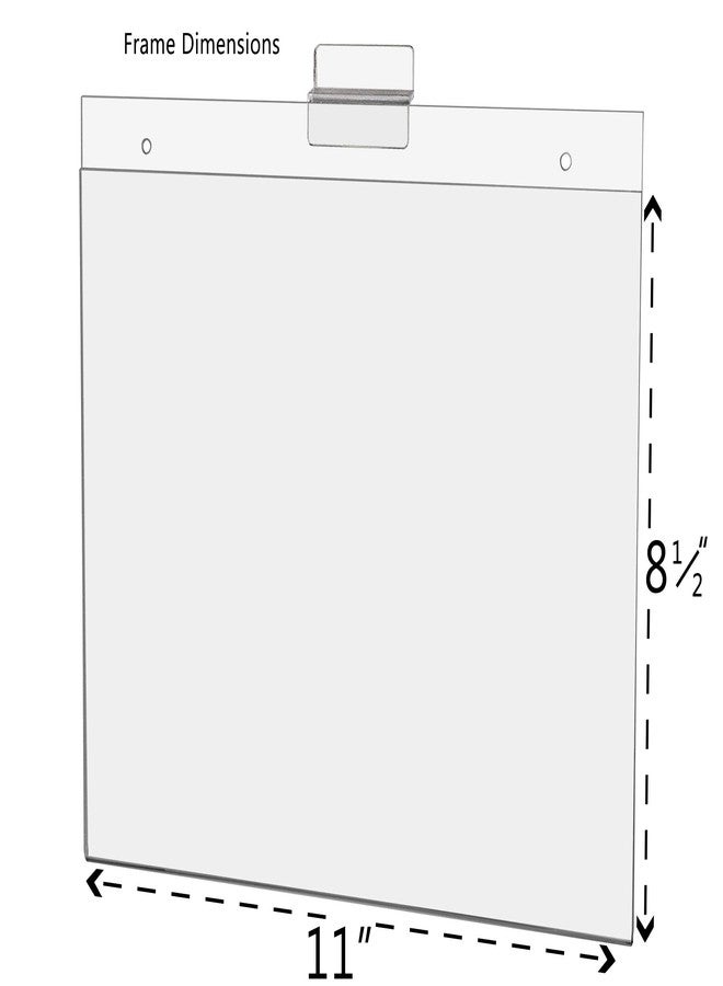 Marketing Holders 6 Pack Slatwall Mount Sign Holder for 11 x 8.5 Inch Visitor Guidelines at Theme Parks Art Galleries and Museums Clear Acrylic Landscape Literature Sleeve No Assembly Required by Marketing Holders - Image 4