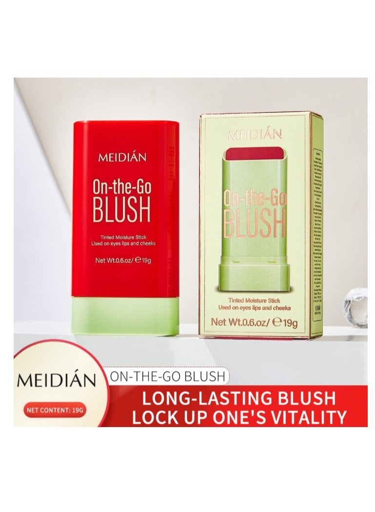 Meidián On The Go Blush,Blush Stick Blush Makeup Wand, Cream Blush For Cheeks Tint,Long-Wearing,Natural-Looking Face Foundation Bright Peach Blusher for Daily Wear 3D Orange - Image 2